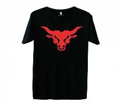 Bull Half Sleeve Premium Black T-shirt