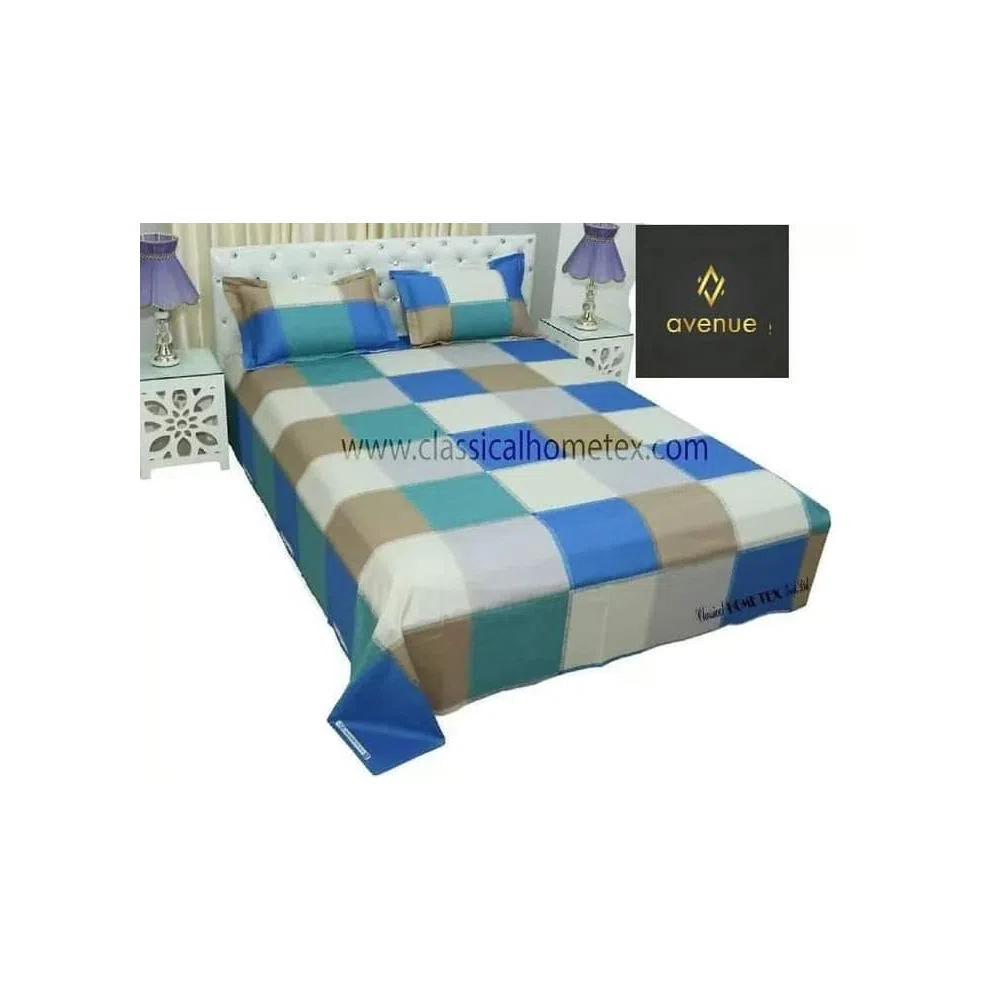 Cotton Double Size Bed Sheet Set with 2 Pillow Covers