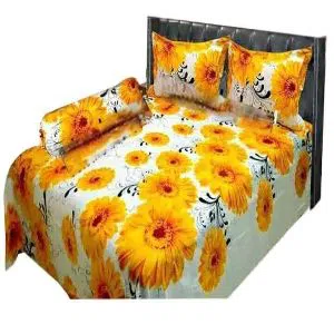 Cotton Double Size Bed Sheet Set with 2 Pillow Covers