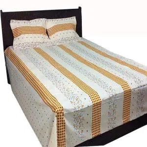 Cotton Double Size Bed Sheet With 2 Pillow 