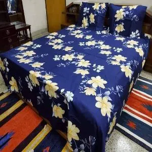 Cotton Double Size Bed Sheet With 2 Pillow 