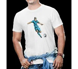 Mens half sleeve Synthetic Polyester Printed Summer T-shirt-Football 