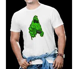 Mens half sleeve Synthetic Polyester Printed Summer T-shirt- Ghost 