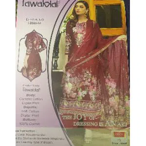 Unstitched Cotton Salwar Kameez for Women-Maroon