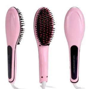 Fast hair straightener brush