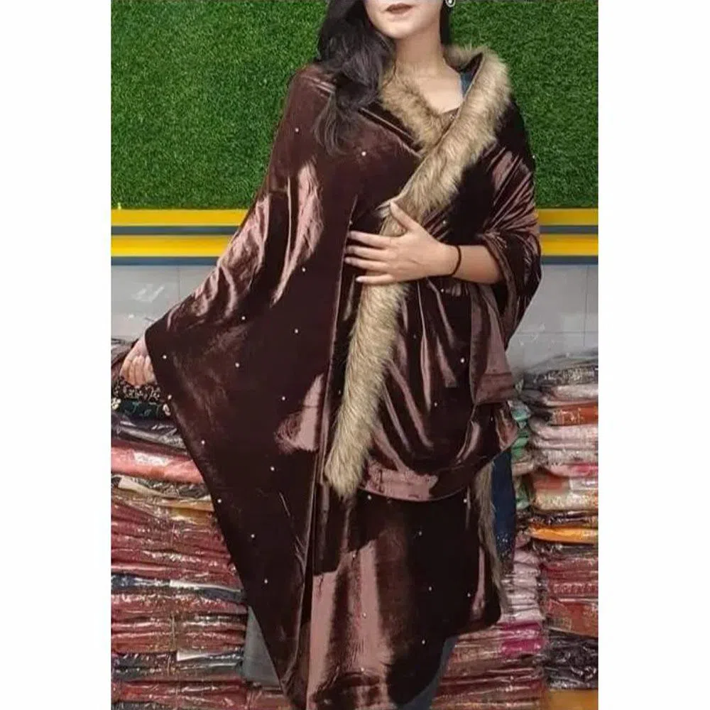 Indian velvet shawl