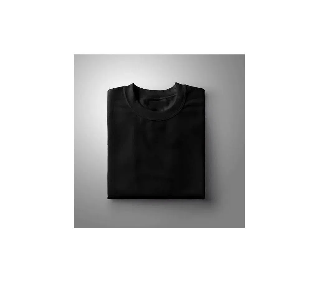Half Sleeve cotton Tshirt for men- black