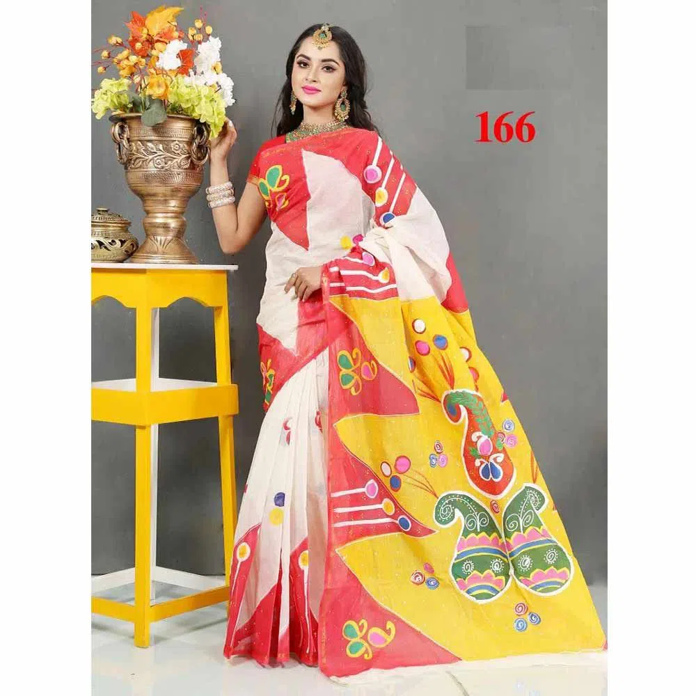 Pure cotton Saree with hand paint work