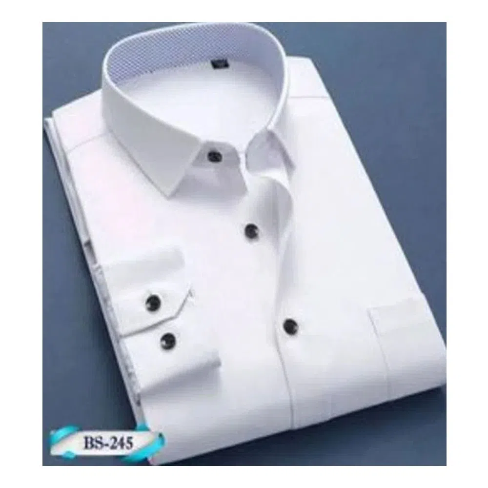 Formal Plain Cotton Shirt White