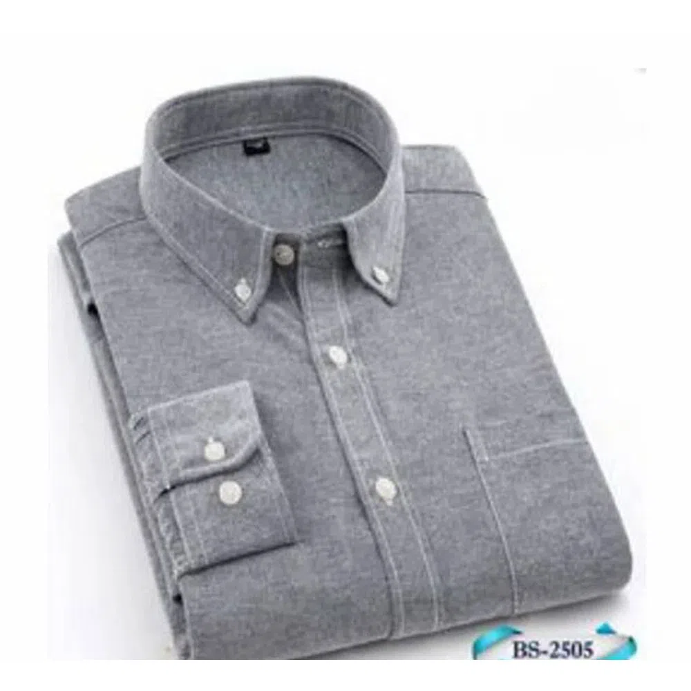 Formal Plain Cotton Shirt Grey