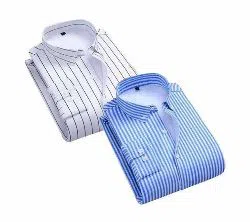Mens Full Sleeve Combo of 2 Shirt-White and Sky Blue 