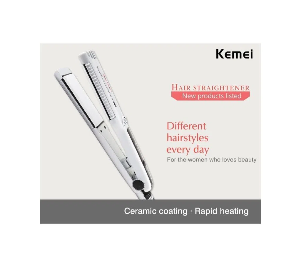Kemei KM-1279 hair straightener ceramic pull straight board straight clip 