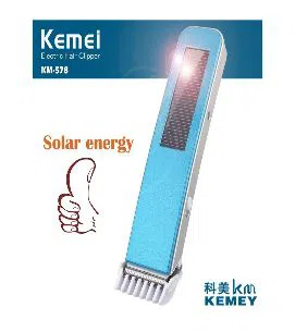 Kemei KM-578 Solar Cordless Electric Hair Trimmer 