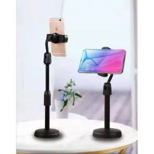 Desktop Mobile Phone Holder Stand 360 Rotate for Live Streaming Shoot YouTube TikTok Video Round Base Smartphone
