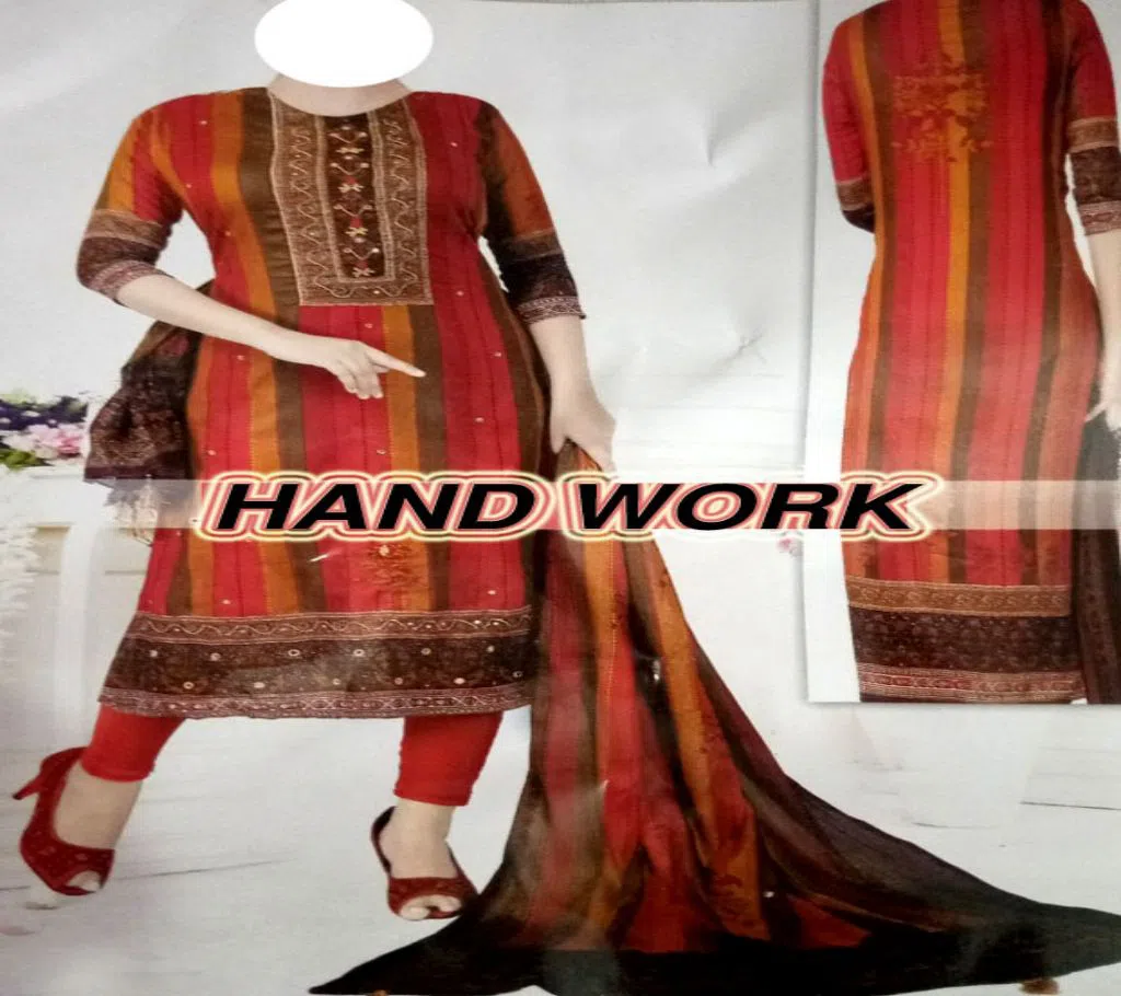 Hand Work Unstitched Three Piece For Women,Nirsha BD