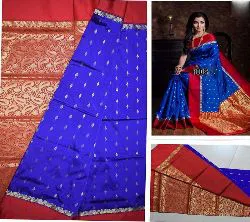 Indian Silk Katan Sharee Without Blouse Piece For Women