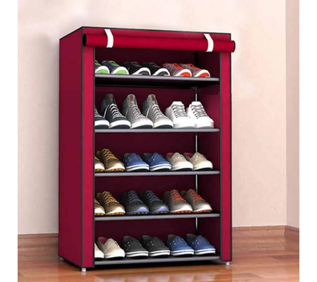 Multi Layer DIY Combination Dust-proof Cloth Shoe Cabinet Folding Fabric Shoes Rack ( Multicolor )