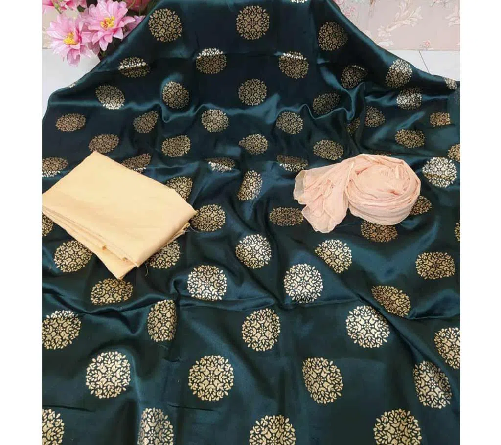 Unstitched Japan Soft Silk Salwar Kameez for women-green 