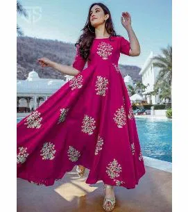   Cotton kurti for women-Pink 