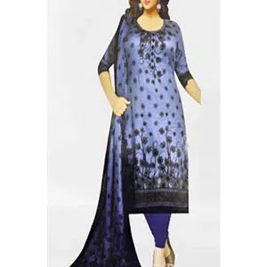Unstitched Cotton Salwar Kameez for women--Blue