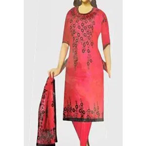 Unstitched Cotton Salwar Kameez for women-Magenta