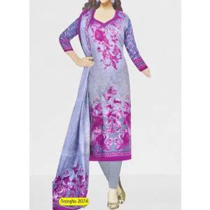 Unstitched Cotton Salwar Kameez for women--pink