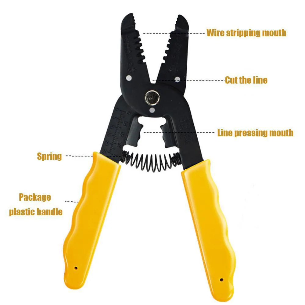 Yellow Black Plastic Handle Wire Stripper Cutter Crimper (null) Yellow Black Plastic Handle Wire Stripper Cutter Crimper(null)