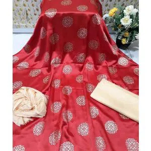 Unstitched Japani Silk Selower Kameez For Women Three Piece (3 Piece)-red 