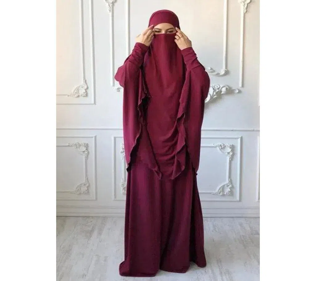 khimar with skirt-maroon