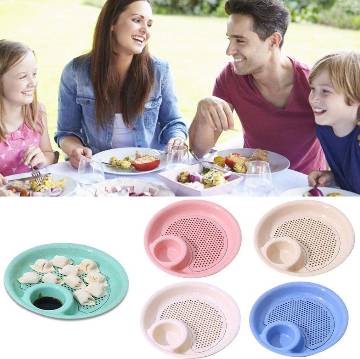 Double Layer Round Kitchen Drain Dumpling Plate