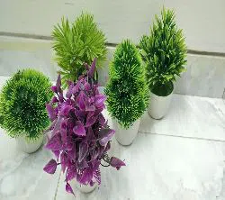 Artificial Plants With Vase Plastic Showpiece