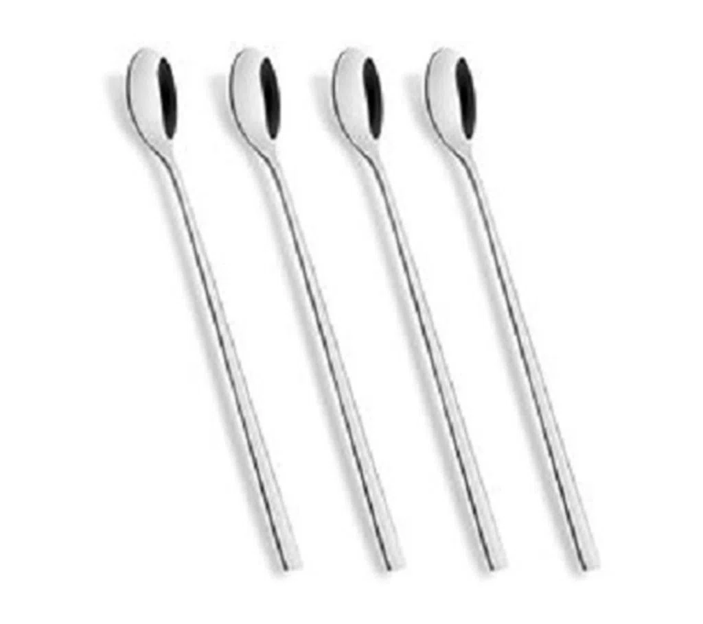 Long Handle Spoon Round Stainless Steel Spoon Iced Tea Spoons for Mixing Ice Cream