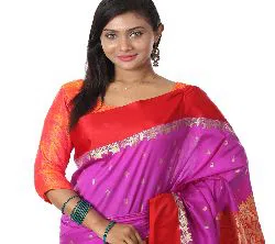 Indian Silk Katan Sharee Without Running Blouse Piece For Womens -pink 