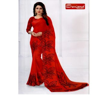 Indian Georgette Sharee With Running Blouse Piece For Womens By Sells Sharee&Bedding. 