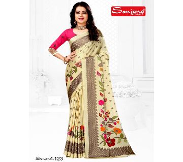 Indian Samu Silk Sharee With Running Blouse Piece For Womens By Sharee&Bedding. 