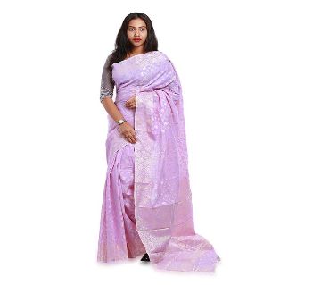 Jamdani Half Silk Sharee For Women without blouse piece-Pink 