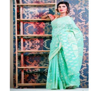 Jamdani Half Silk Sharee For Women without blouse piece-Pest 