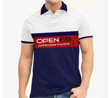 US-Polo mens half sleeve pk polo shirt for men -White and blue -Copy 