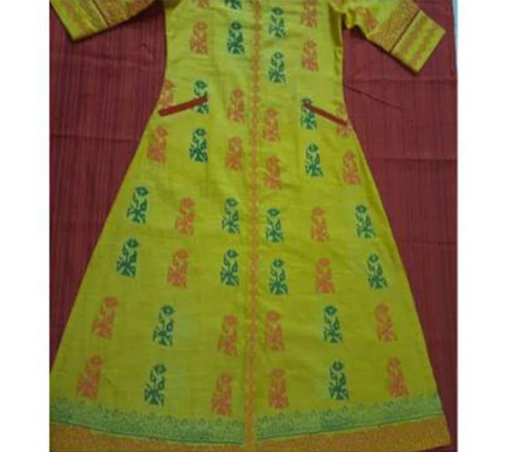 Handloom cotton kurti-green