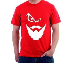Printed Cotton Half Sleeve Tishirt for men -red 