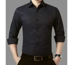 Full Sleeve Formal Shirt For Men Black 