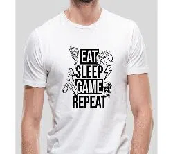 eat sleep game repeat t shirts