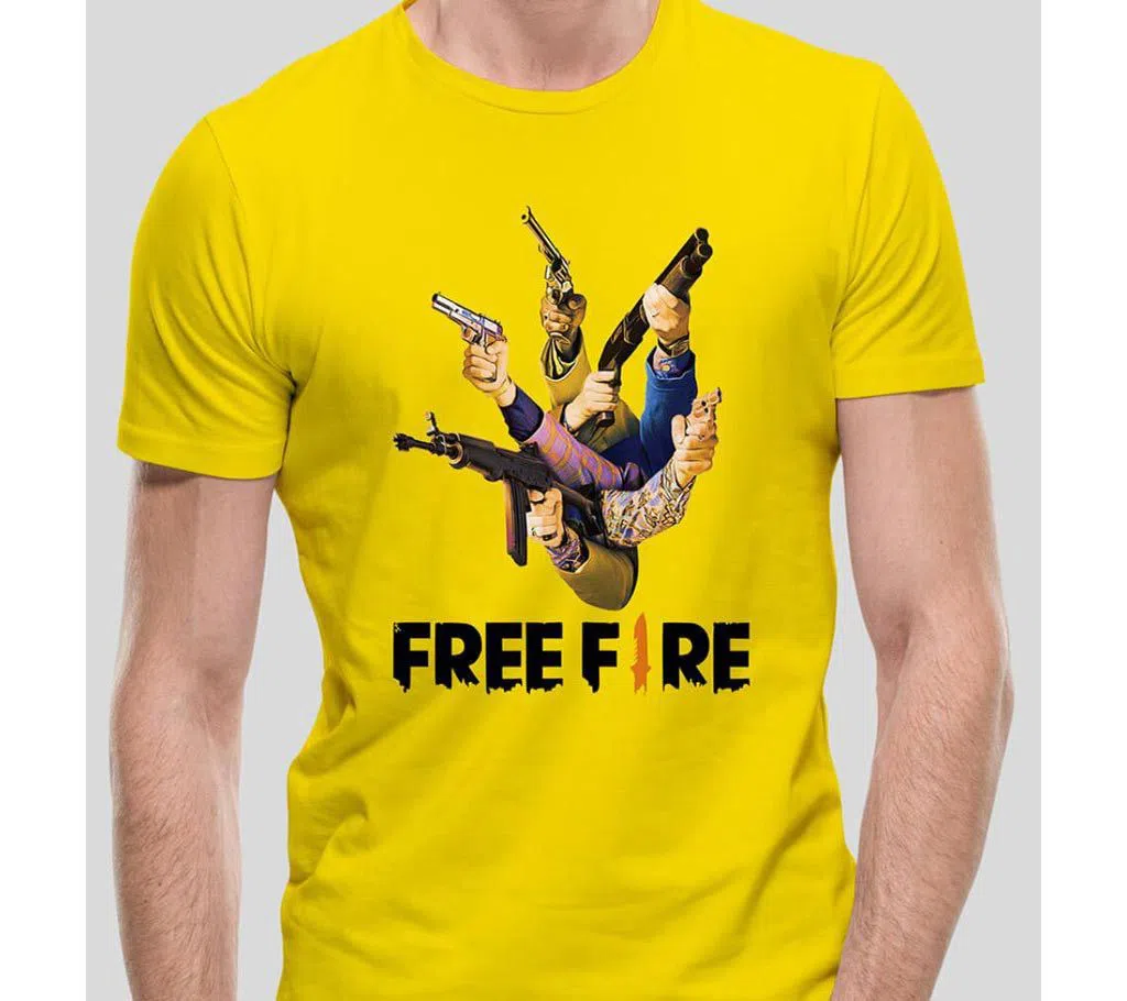 free fire t-shirts-yellow