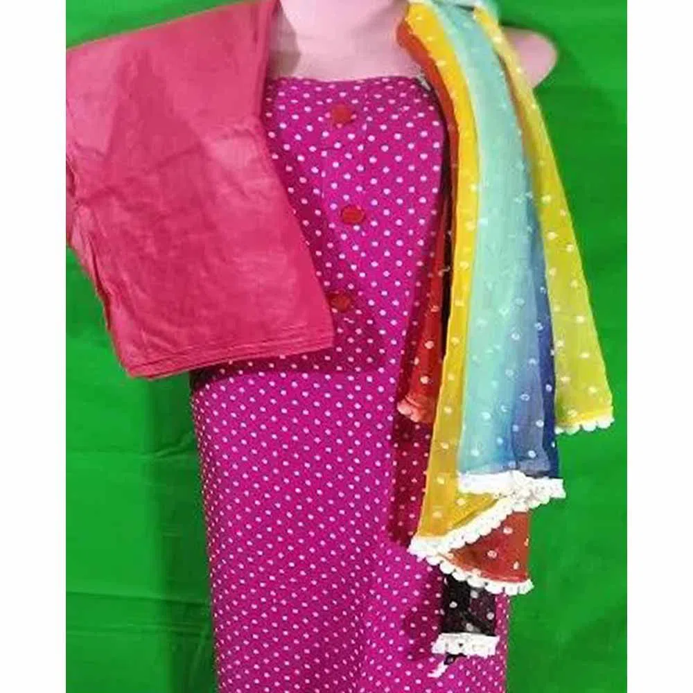 Rongdhonu Print Ambuce Unstitched Cotton Three Piece Shalwar Kamiz Dresses - 3Piece for women and girls
