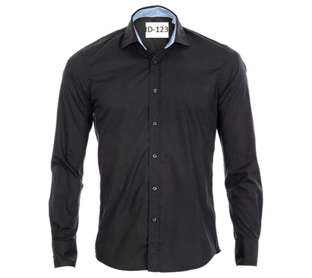 Full sleeve cotton shirt for men -black 