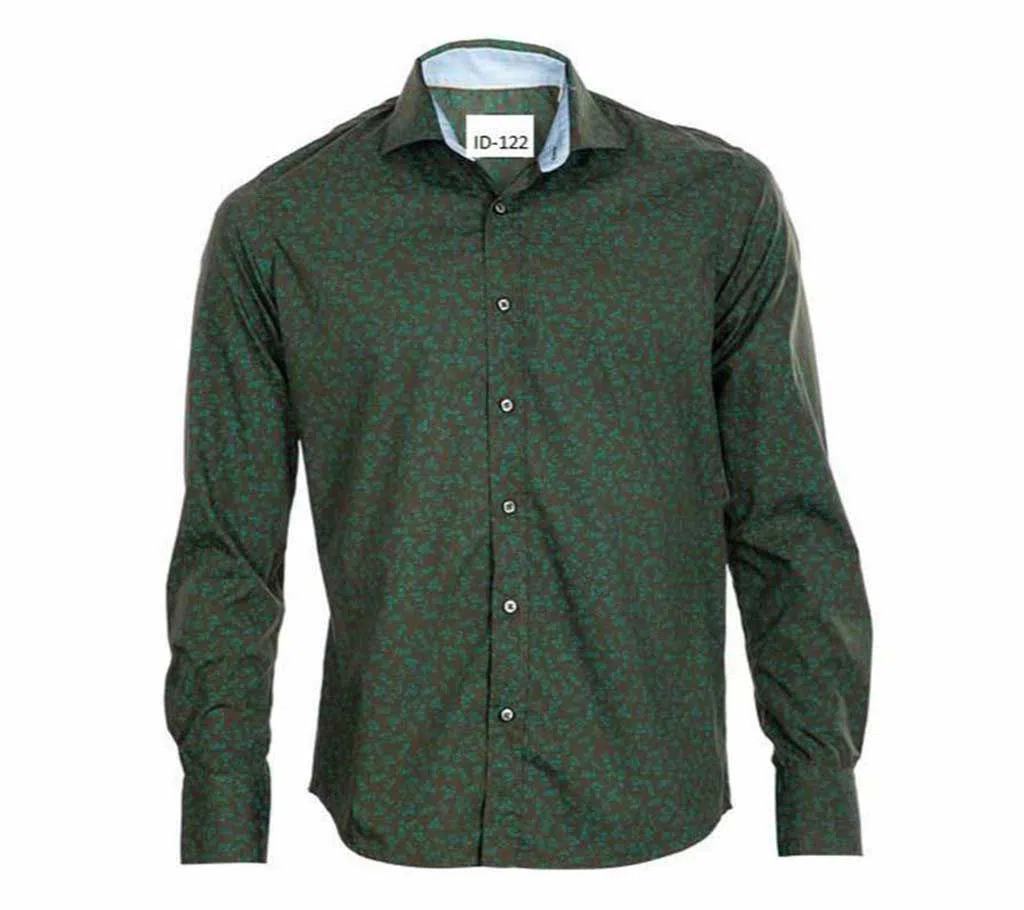Full sleeve cotton shirt for men-olive 