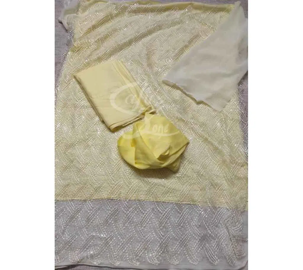 Unstitched Georgette 4pc Yellow