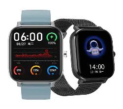 Colmi P8 Pro Silicon Strap SMART WATCH IPX7 waterproof and Calling Feature Watch-Black & Blue