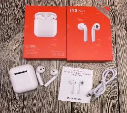 i15 Pods TWS wireless headphones mini Air Pods Bluetooth 5.0 Earphones Earbuds Charging box -White