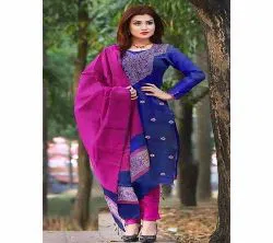 NEW Unstitched Cotton screen Printed Salwar Kameez for Women